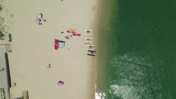 Vista Aérea Sobre Uma Praia Vila Nova Milfontes Portugal Ensolarado — Vídeo de Stock