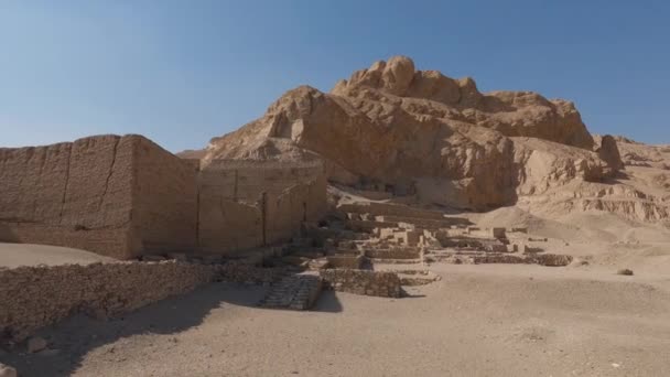 Luxor Deir Medina Starověká Egyptská Vesnice Dělníků Historické Řemeslné Město — Stock video