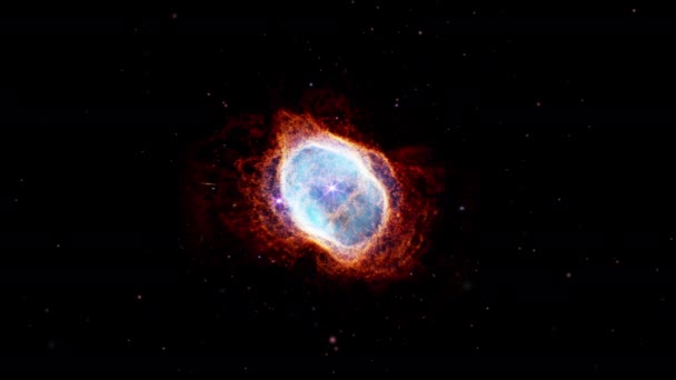 ヴェラ座の南環星雲に群がっている Ngc 3132またはコールドウェル74の広視野ビデオ — ストック動画
