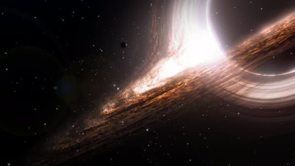 Sluiten Van Supermassieve Blackhole Zicht Galactisch Centrum Met Instorting Van — Stockvideo