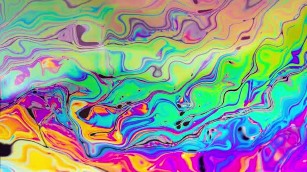 Abstract Colorful Sacral Liquid Waves Texture — Stock Video