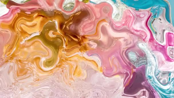 色彩艳丽的圣液波纹结构 — 图库视频影像