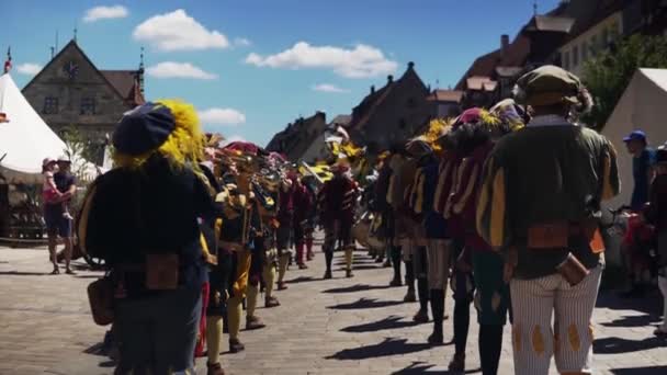 Número Individuos Pueden Ver Video Ondeando Las Banderas Neuburg Der — Vídeo de stock