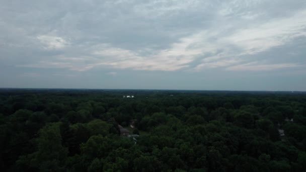 Vista Aérea Noturna Floresta Ohio — Vídeo de Stock