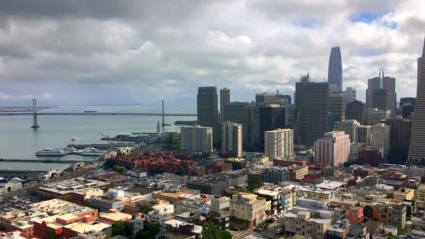 Légi Kilátás Downtown San Francisco Oakland Bay Bridge — Stock videók