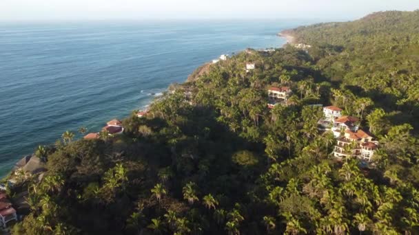 Beach Homes Położony Gdzie Dżungla Spotyka Się Plażą San Pancho — Wideo stockowe