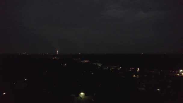 Veduta Aerea Dei Fuochi Artificio Nella Città Dell Ohio Catturati — Video Stock