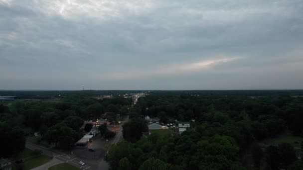 Vue Dessus Des Maisons Bord Route Ohio Sous Ciel Nuageux — Video