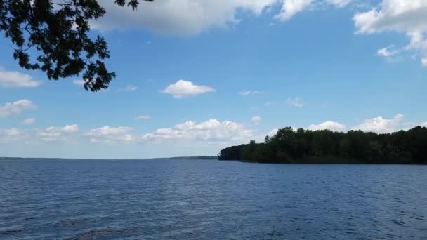 Vidéo Eau Courante Dans Lac Avec Ciel Couvert Avec Plusieurs — Video