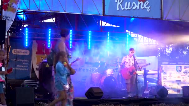 Pessoas Andando Olhando Para Artistas Festival Rusne Lituânia — Vídeo de Stock