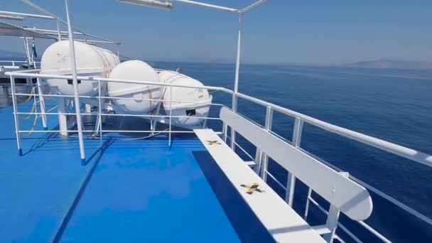 Radeaux Sauvetage Ferry Corfou Igoumenitsa Grèce — Video
