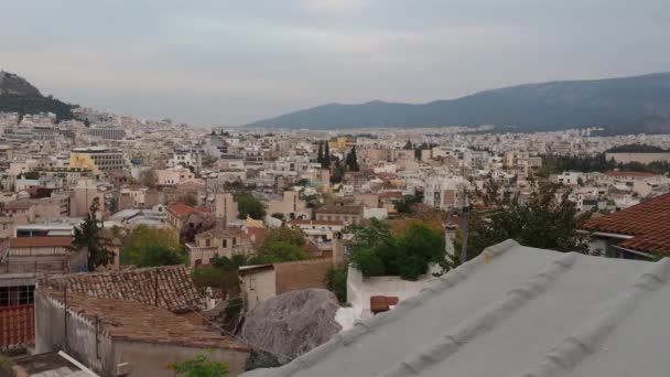 Greece Athens City Center Panorama — Stock Video