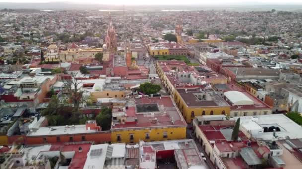 San Miguel Mexikos Mest Färgstarka Stad Vid Solnedgången — Stockvideo