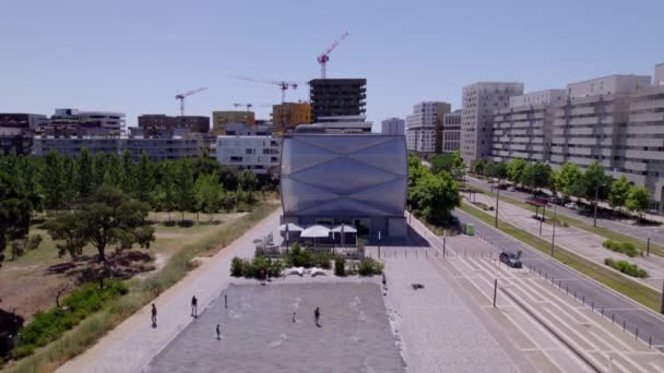 Luoghi Costruzione Lontananza Ripresa Aerea Montpellier Francia — Video Stock