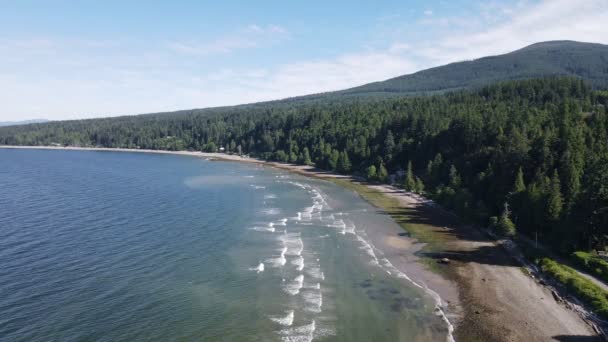 Aerial Wide Angle Footage Picturesque Pebble Beach Canada Sunshine Coast — Stock Video