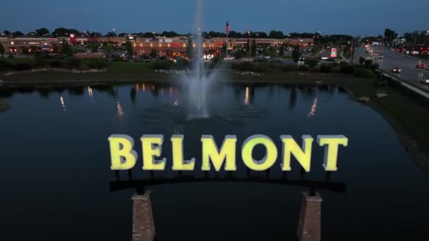 Modern Shopping Belmont Retail Stores Aerial Night Lancaster Usa — Stock Video