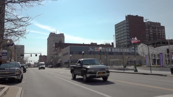 Miasto Zdjęcia Ruchu Ulicznego Canton City Usa Ulice Budynki Ruch — Wideo stockowe
