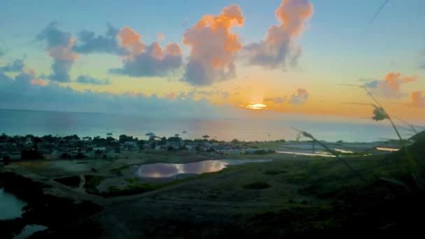 Sunset Tropical Island Gran Roque Hill Paisagem Fundo Viagem Timelapse — Vídeo de Stock