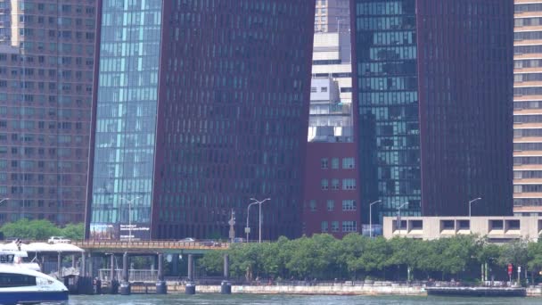 Het Uitzicht Manhatta Skyline Van Long Island City — Stockvideo