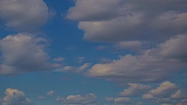 傍晚时分 白云的低角度镜头在时间流逝 积雨云在白天移动 — 图库视频影像