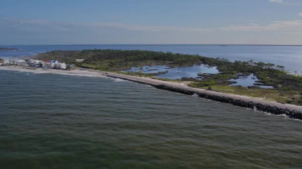 Vuelo Aéreo Que Muestra Diversidad Área Florida Estuario Bahía Pantano — Vídeo de stock