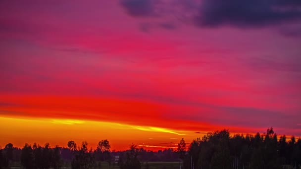 Timelapse Shot Cloud Movement Colorful Sky Sunset — Stock Video