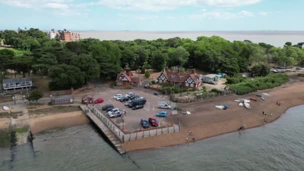 Bawdsey Manor Ląduje Felixstowe Suffolk Drone Air Footage — Wideo stockowe