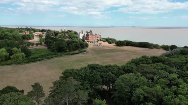 Bawdsey Manor Suffolk Suffolk Reino Unido Drone Vista Aérea — Vídeo de Stock