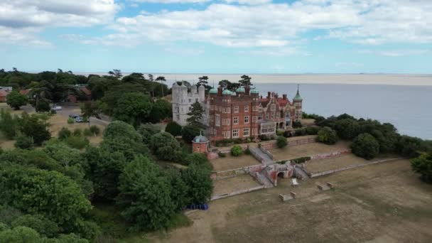 Bawdsey Manor Suffolk Suffolk Wielka Brytania Drone Air View Lato — Wideo stockowe