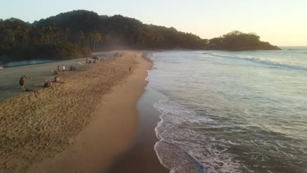 Tropikalna Plaża San Pancho Zmierzchu — Wideo stockowe