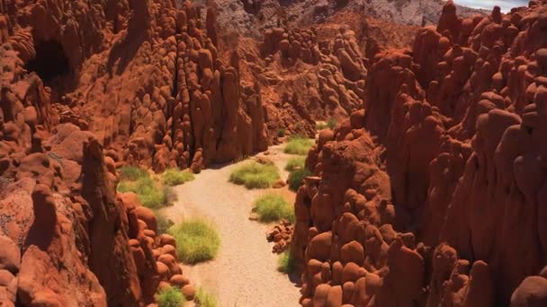 Aerial Barranco Paisaje Árido Cafayate Salta Argentina Adelante — Vídeos de Stock