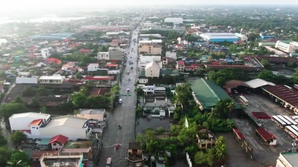 Zdjęcie Lotnicze Drona Zatopionej Jezdni Dagupan City Filipiny — Wideo stockowe