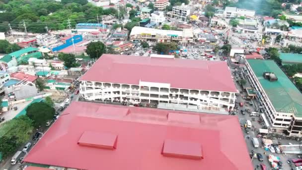 Aerial Circling Shot Town Center Taytay Tiangge Philippines — Stock Video