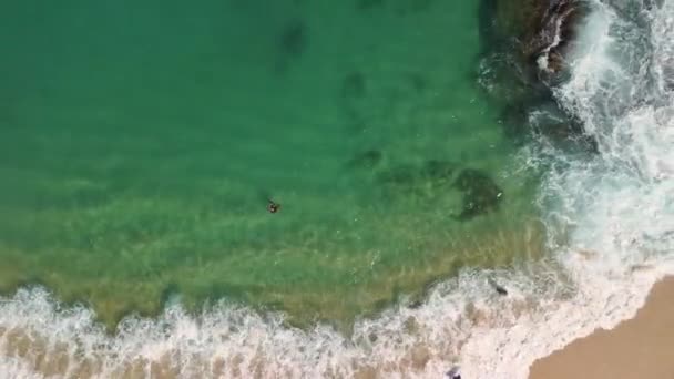 Ныряние Маской Бирюзовых Голубых Водах Мексики Cabo San Lucas — стоковое видео
