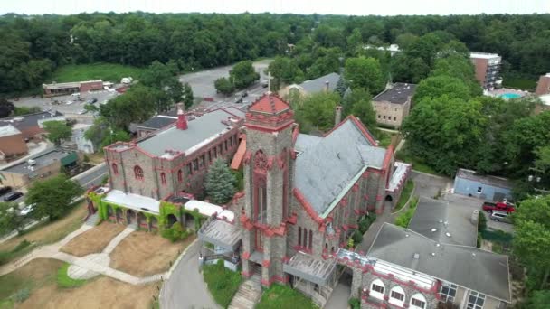 Long Island New York Taki Bir Banliyö Mahallesindeki Büyük Bir — Stok video