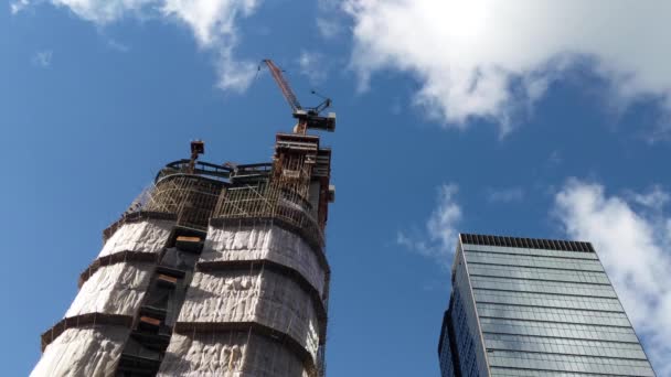 Företagsbyggnadsprojektet Henderson Håller Att Byggas Hongkong Ekonomisk Utveckling Begreppet Urabinisering — Stockvideo
