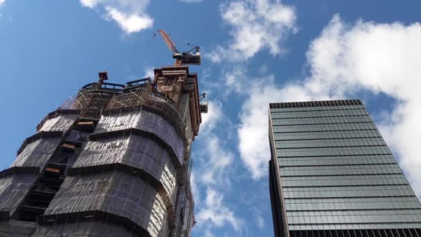 Henderson Corporate Skyscraper Project Construction Hong Kong Modern Economic Development — Stock Video