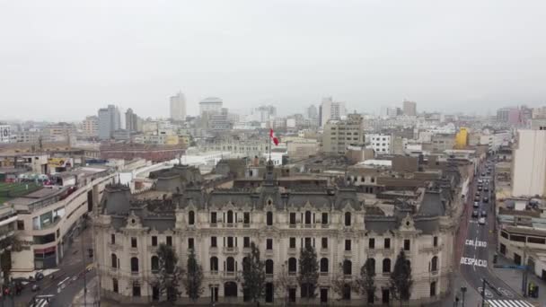 Images Drones Centre Lima Capitale Pérou Tourné Par Matin Hiver — Video