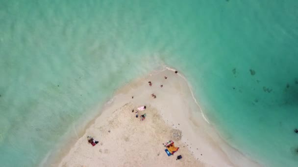 妇女岛上的海滩家庭日美丽的主题水 — 图库视频影像