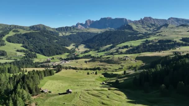 Fantastisk Udsigt Dolomitternes Top Med Vandresti Der Fører Til Bjergene – Stock-video
