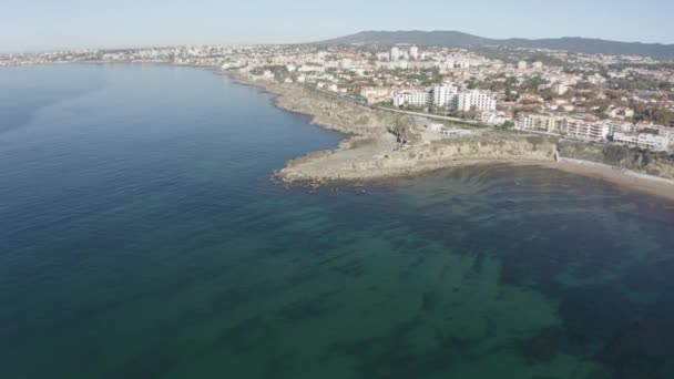 Luchtfoto Van Sao Pedro Estoril Beach Sao Pedro Estoril Groot — Stockvideo