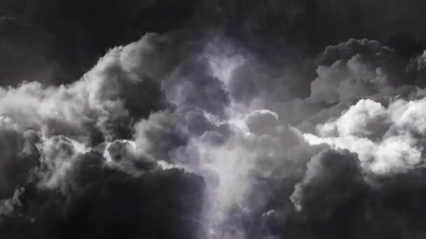 Vista Uma Tempestade Está Acontecendo Por Trás Das Nuvens Cumulonimbus — Vídeo de Stock