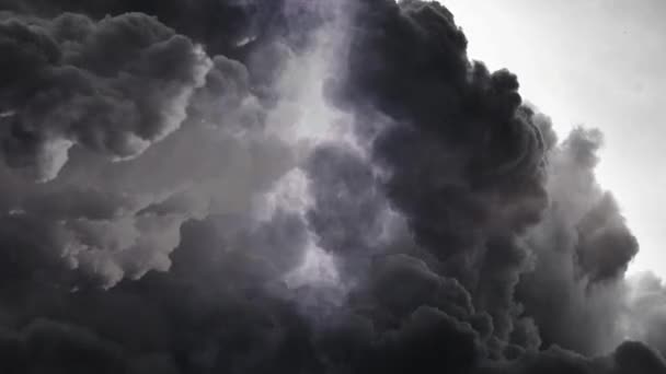 Trovoada Que Estava Ocorrendo Uma Nuvem Cumulonimbus Cinza Escuro Estava — Vídeo de Stock