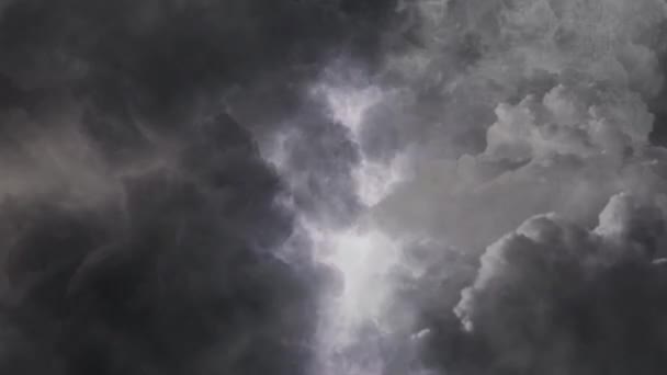 Interior Nuvem Cumulonimbus Relâmpagos — Vídeo de Stock
