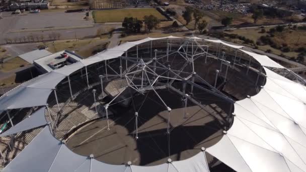 Veduta Aerea Del Drone Sulla Moderna Struttura Futuristica Dello Stadio — Video Stock