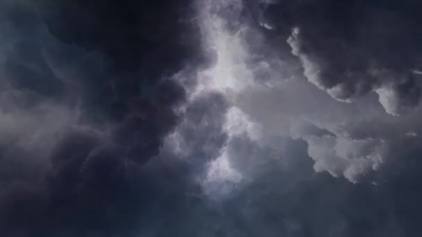 Widok Burza Która Występuje Gęstej Chmurze Cumulonimbus — Wideo stockowe