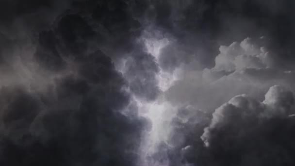 Cinza Cumulonimbus Nuvens Céu Com Uma Tempestade — Vídeo de Stock