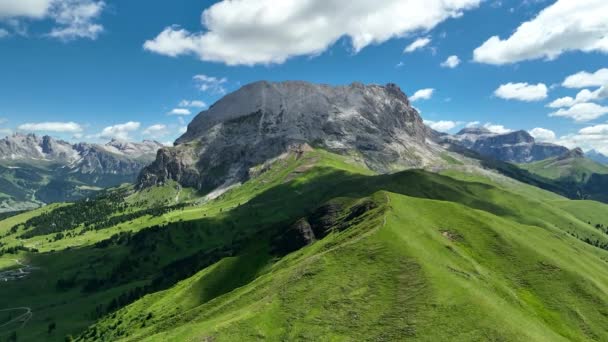 Дивовижний Вид Доломітів Веде Гір Безпілотний Дрон Схід Знімає Ідилічні — стокове відео