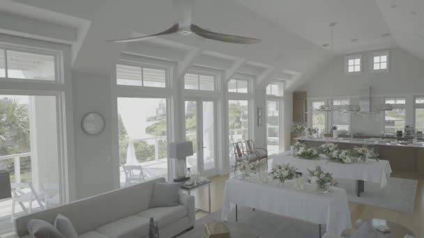 Interior Design Interiores Brancos Limpos Propriedade Beira Mar — Vídeo de Stock