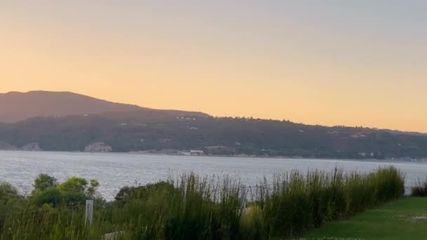 Increíble Puesta Sol Medio Las Montañas Detrás Del Fuerte Santiago — Vídeos de Stock